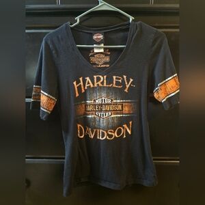 Harley-Davidson Black and Orange T-Shirt